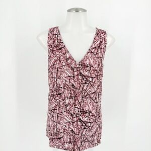 Nordstrom Purple and Brown Abstract Blouse